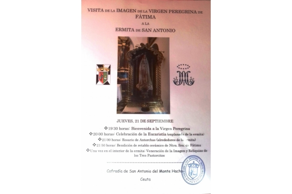 Visita de la imagen peregrina de la Virgen de Fátima a la Ermita de San Antonio de Ceuta. Jueves, 21 de Septiembre 2017