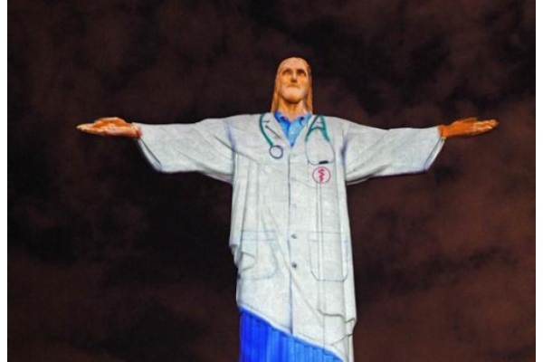 Coronavirus La imagen de Cristo Redentor en Brasil "se viste" de médico