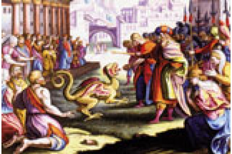 Daniel desenmascara a los sacerdotes del Bel y mata al dragón