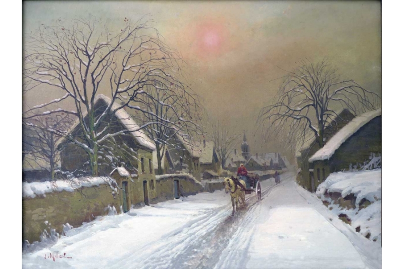 Calesa sobre la nieve