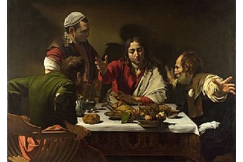 Cena de Emaús. Caravaggio, 1602. Galería Nacional de Londres