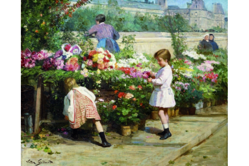 El mercado de las flores. Víictor Gabriel Gilbert (1847-1933)