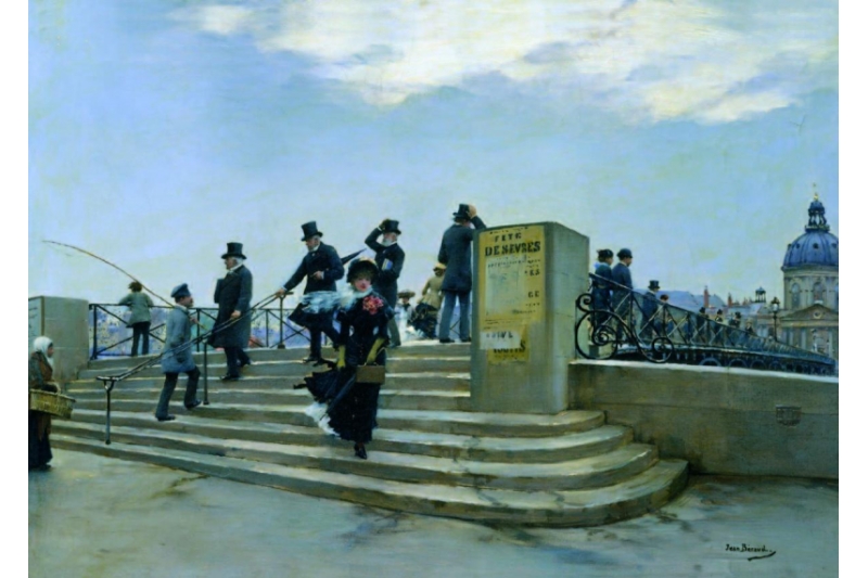 El Puente de las Artes con viento. Jean Béraud (1880)