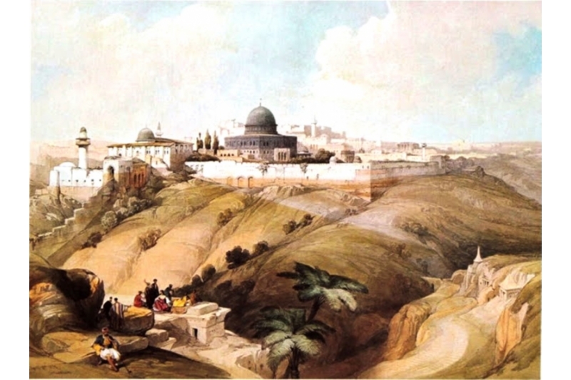 Litografía de Jerusalén por David Roberts 1838