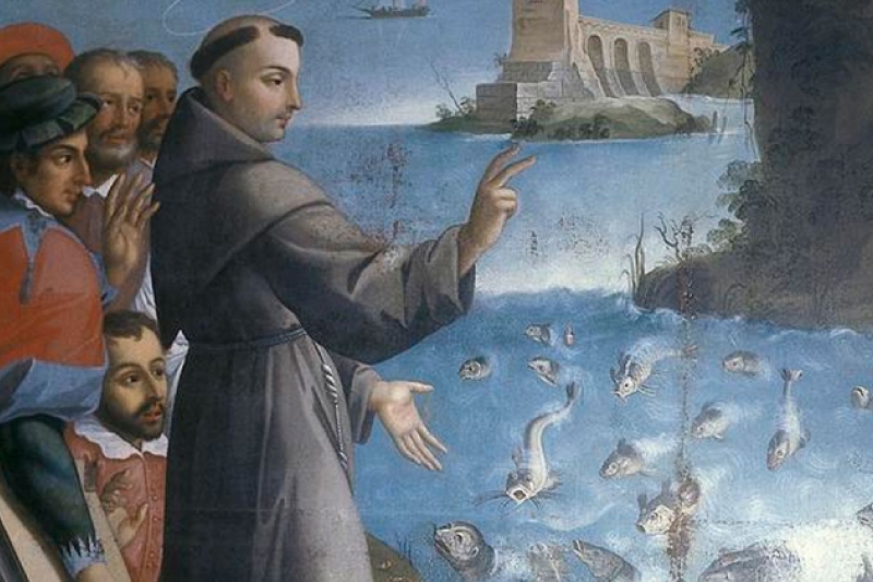 San Antonio de Padua predicando a los peces Los sermones de San Antonio de Padua