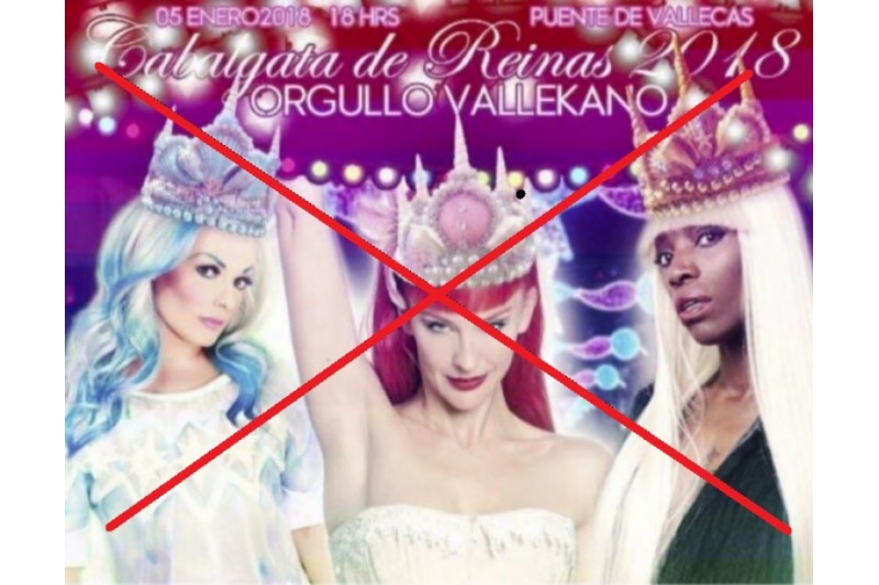 Retiran las reinas magas drag queen de la cabalgata de Vallecas Retiran las reinas magas drag queen de la cabalgata de Vallecas