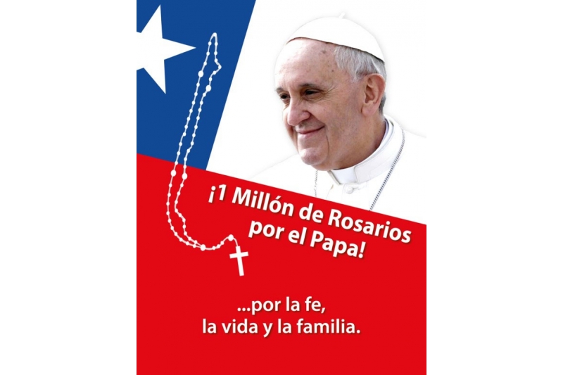 Superan la meta de un millón de Rosarios por el Papa, la vida y la familia en Chile