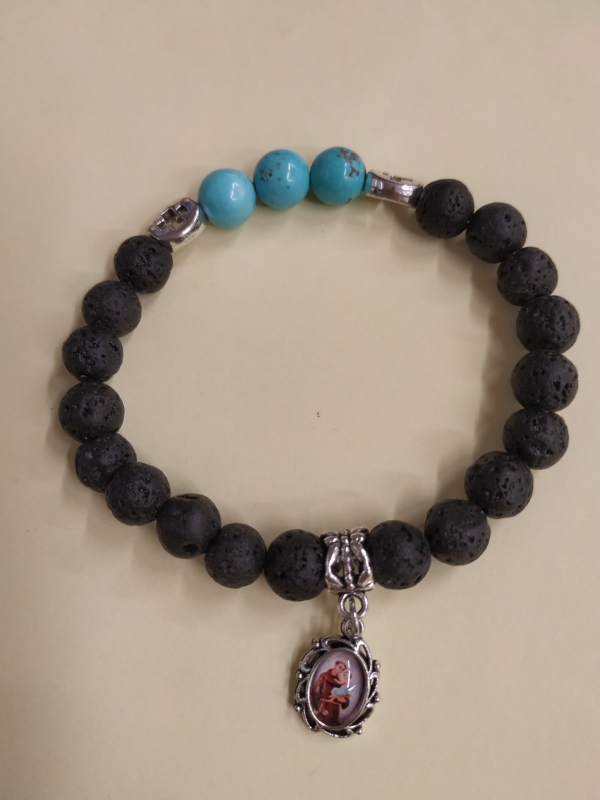 Pulsera volcánica y turquesa